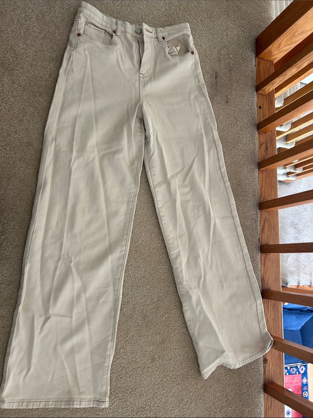 Blank NYC Wide Leg Jeans in Cream